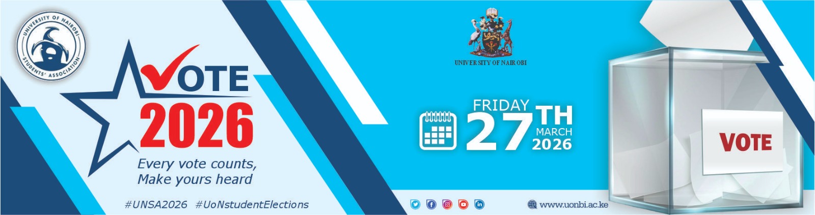 The University of Nairobi Students Association Election, Friday March 27th 2026.