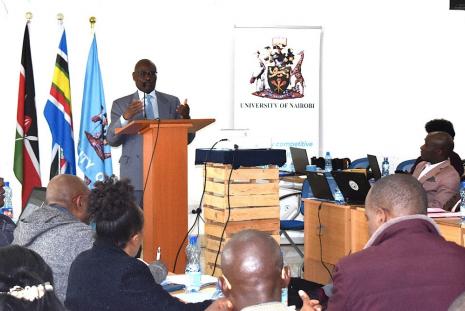 DVC Research, innovation & Enterprise Prof.  Francis Mulaa, UON. And members of association of pentecostal vocational training institutions of kenya (apvotik) rpl practitioner level 2 training workshop