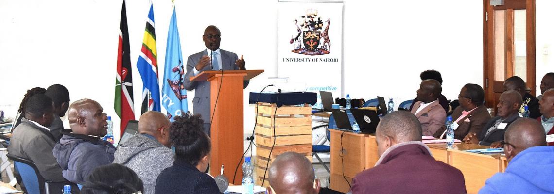 DVC Research, innovation & Enterprise Prof.  Francis Mulaa, UON. And members of association of pentecostal vocational training institutions of kenya (apvotik) rpl practitioner level 2 training workshop